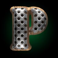 vector metal and wood figure p