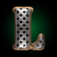 vector metal and wood figure l