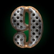 vector metal and wood figure 9