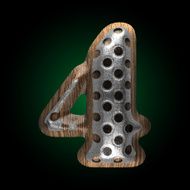 vector metal and wood figure 4