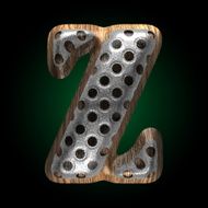 vector metal and wood figure z
