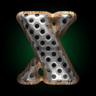vector metal and wood figure x