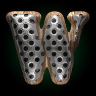 vector metal and wood figure w