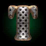 vector metal and wood figure t