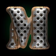 vector metal and wood figure m