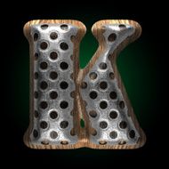 vector metal and wood figure o