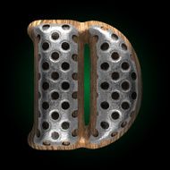 vector metal and wood figure d