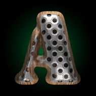 vector metal and wood figure a