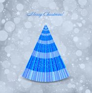 Christmas blue background with tree Vector