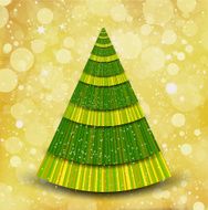 Christmas gold background with tree