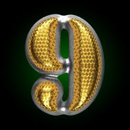 vector silver figure with gold 9