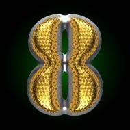 vector silver figure with gold 8