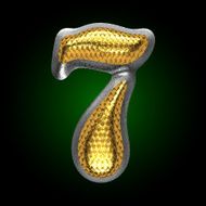 vector silver figure with gold 7