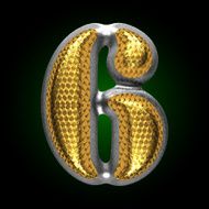 vector silver figure with gold 6