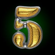 vector silver figure with gold 5