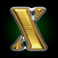 vector silver figure with gold x