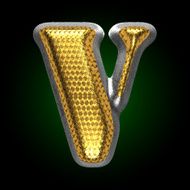 vector silver figure with gold v