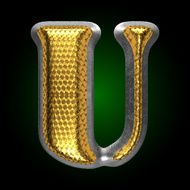 vector silver figure with gold u