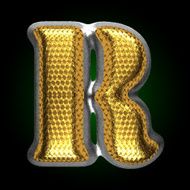 vector silver figure with gold r