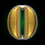 vector silver figure with gold o