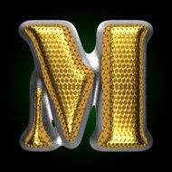 vector silver figure with gold m