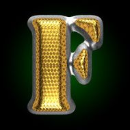 vector silver figure with gold f