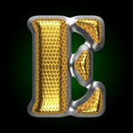 vector silver figure with gold e