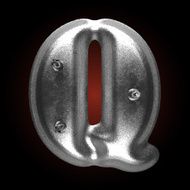 vector metal construction figure q