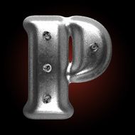 vector metal construction figure p