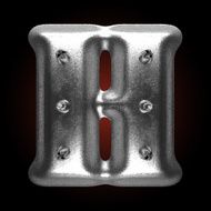 vector metal construction figure h