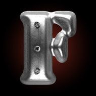 vector metal construction figure f