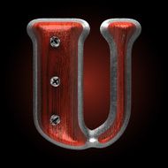 vector metal and wood figure u
