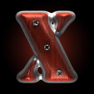 vector metal and wood figure x N2