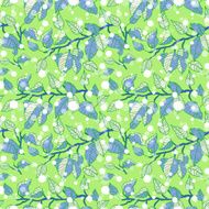 Green seamless pattern with branches N2
