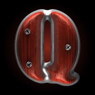 vector metal and wood figure q N2