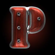 vector metal and wood figure p N2