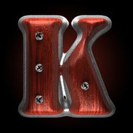 vector metal and wood figure k