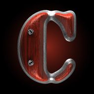vector metal and wood figure c