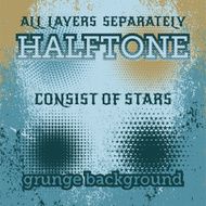 set of halftone on the grunge vector background