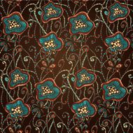 Seamless hand drawn pattern with flowers