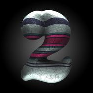 vector colored clay letter 2 N2