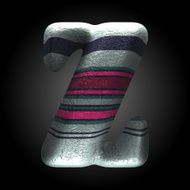 vector colored clay letter z N3