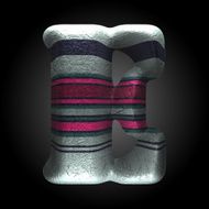 vector colored clay letter e N2