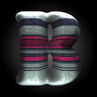 vector colored clay letter b N2