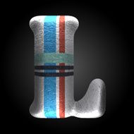 vector colored clay letter l N2