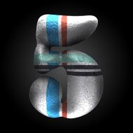 vector colored clay letter 5 N3