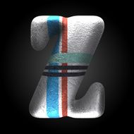 vector colored clay letter z N4