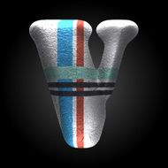vector colored clay letter v N3