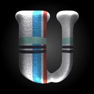 vector colored clay letter u N2
