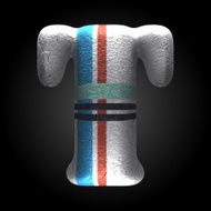 vector colored clay letter t N3